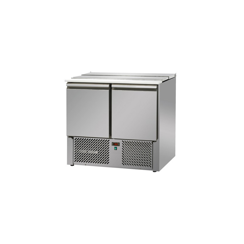 Saladette 220 litri 2 porte con coperchio Inox