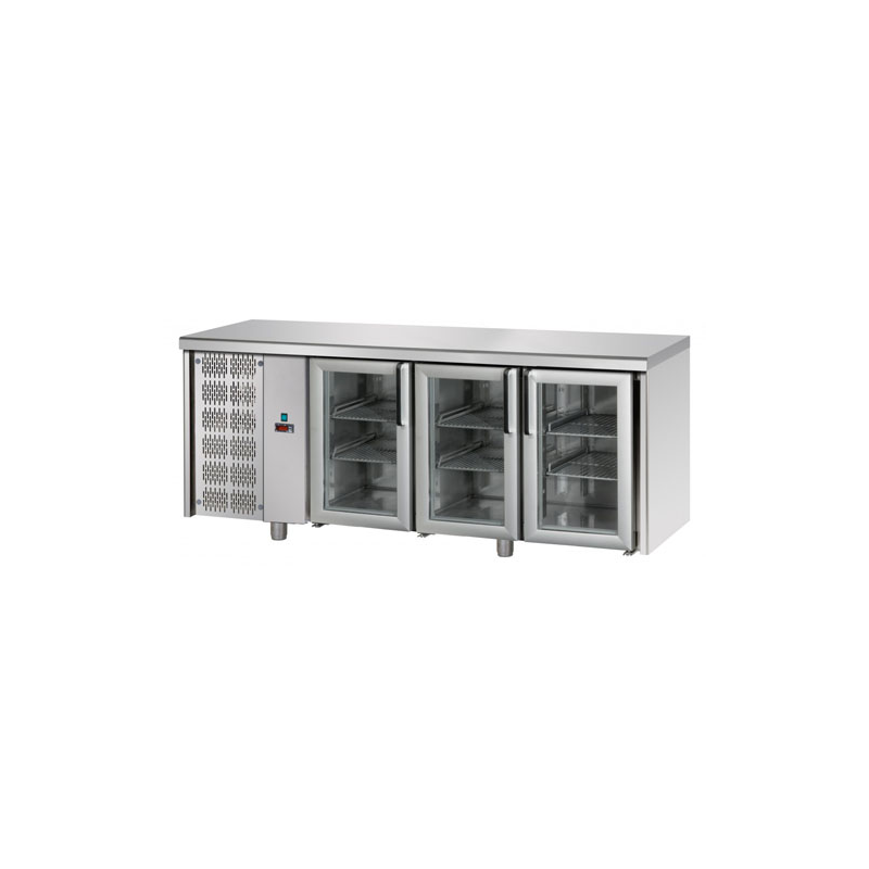 Tavolo refrigerato 3 porte in vetro gruppo SX
