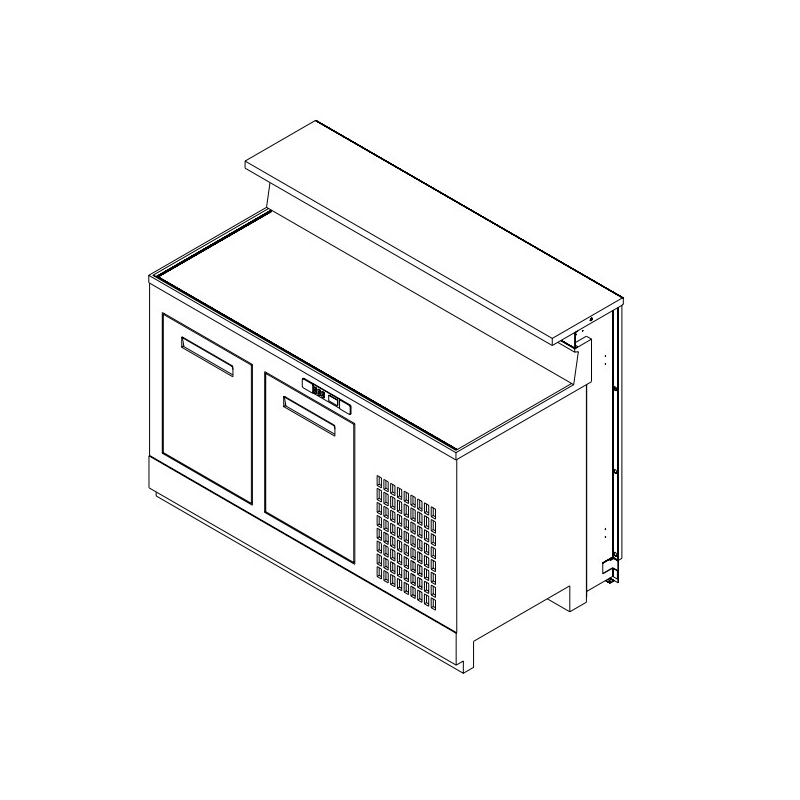 Banco bar refrigerato L150 senza lavello basic
