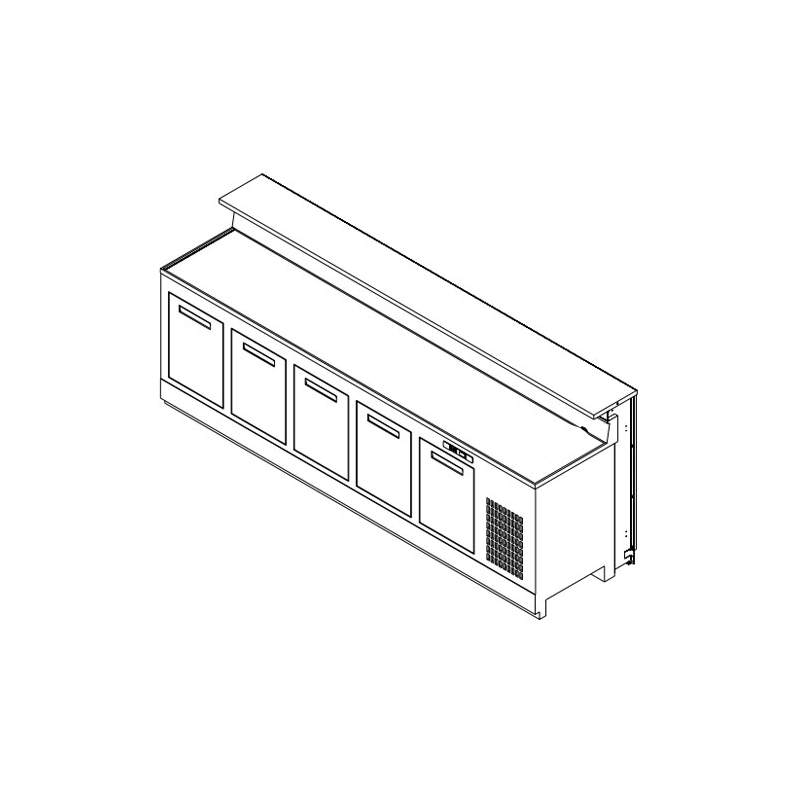 Banco bar refrigerato L300 senza lavello basic