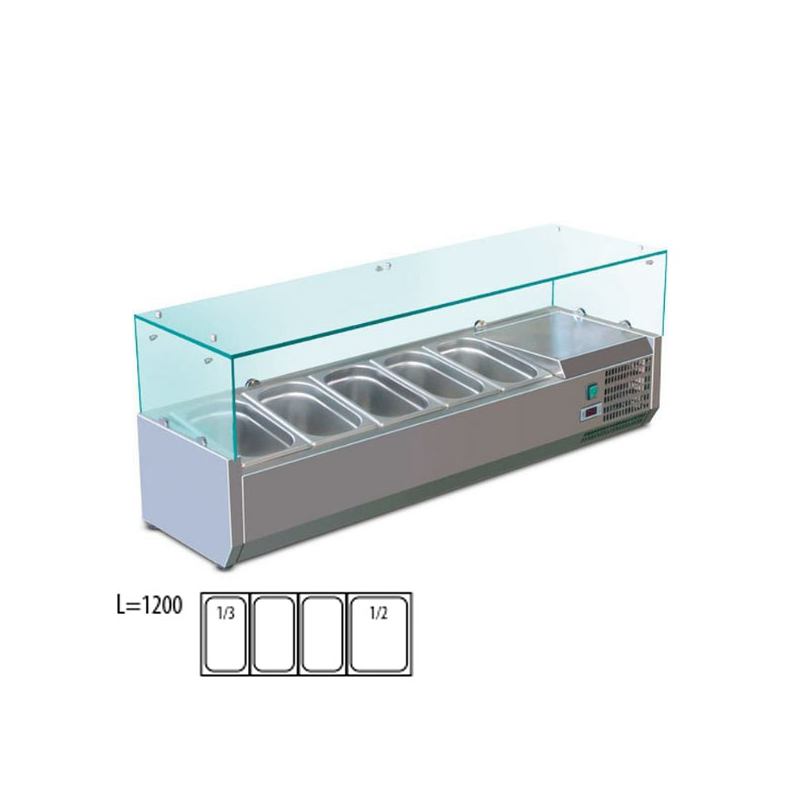 Refrigerated showcase holding condiments 200 cm