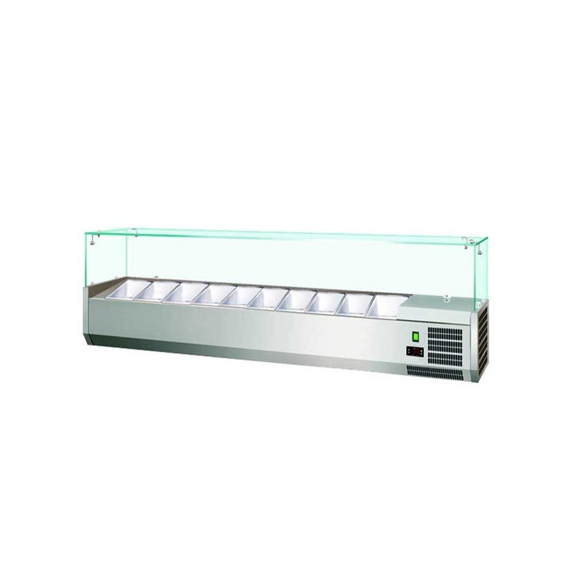 Refrigerated showcase holding condiments 180 cm
