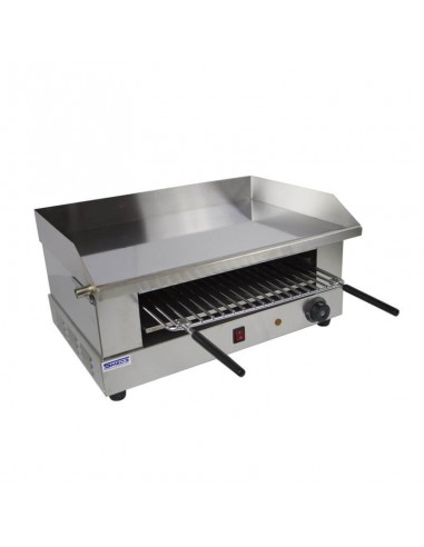Professional smooth electric fry top with salamander