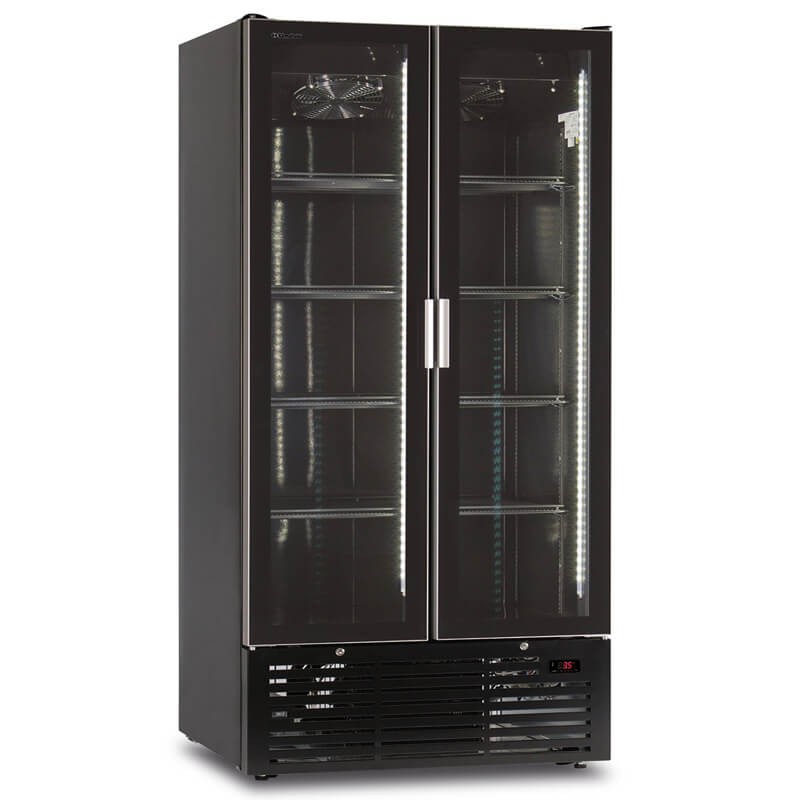 2 door vertical ventilated beverage display cabinet 920 liters