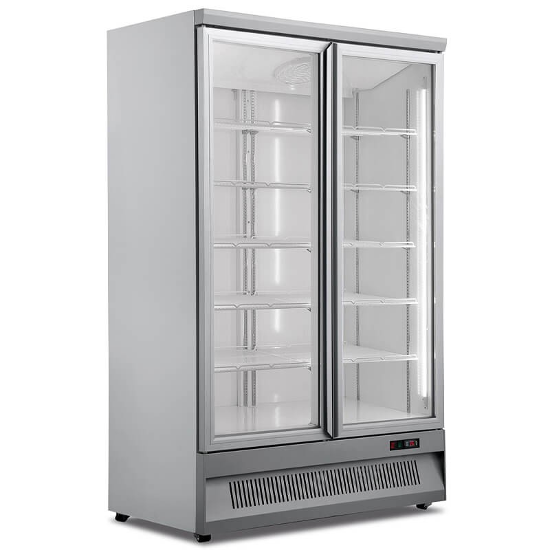 Supermarket 2-door ventilated fridge 1000 liters
