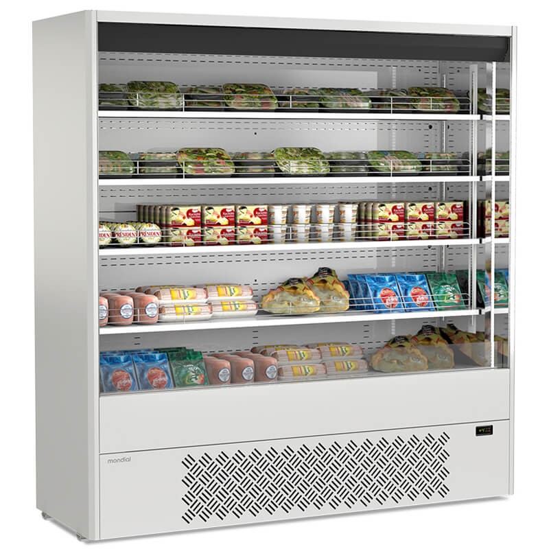 Supermarket 64 cm deep ventilated wall refrigerator with 1314 liters
