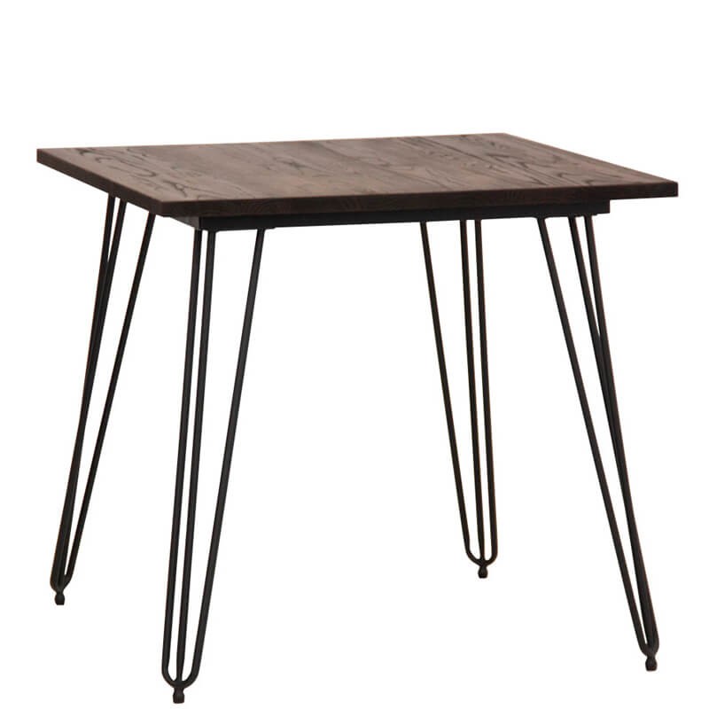 Tavolo completo per bar gambe in metallo e piano in legno