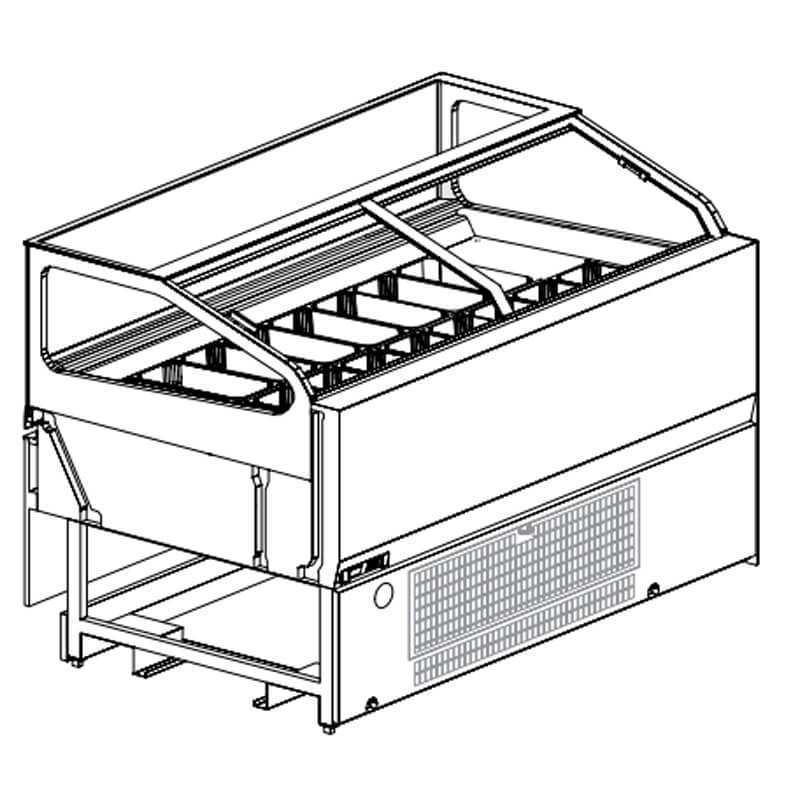 Vetrina gelateria H135 motore remoto 18/9 vaschette