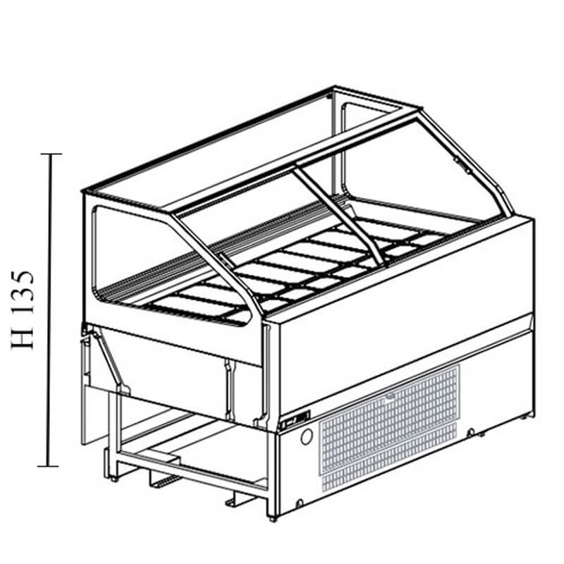 Vetrina gelateria H135 motore incluso 12/8 vaschette