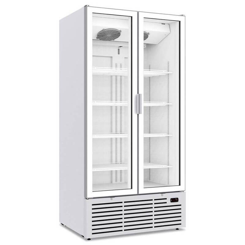 2 door vertical ventilated drinks fridge 804 liters white