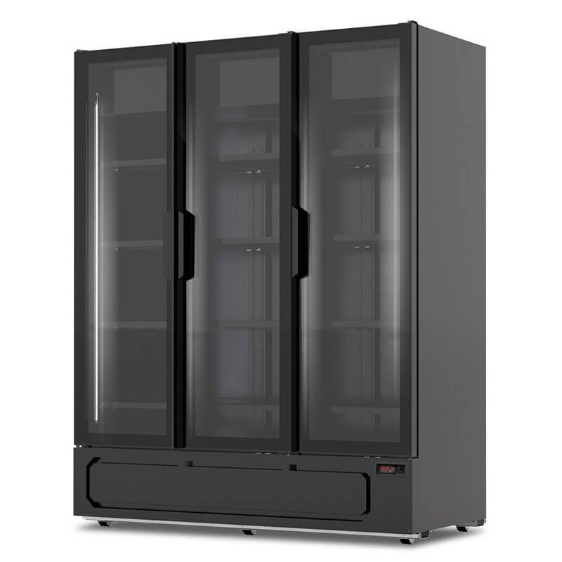 Ventilated wall cabinet 1560 liters normal temperature with 3 gray hinged doors