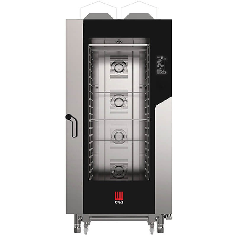 Forno a gas combinato convezione vapore 20 teglie 1/1 GN con pannello digitale touch con tecnologia BLACK MASK
