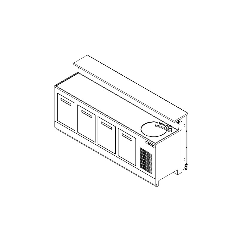 Banco bar refrigerato L250 con lavello easy