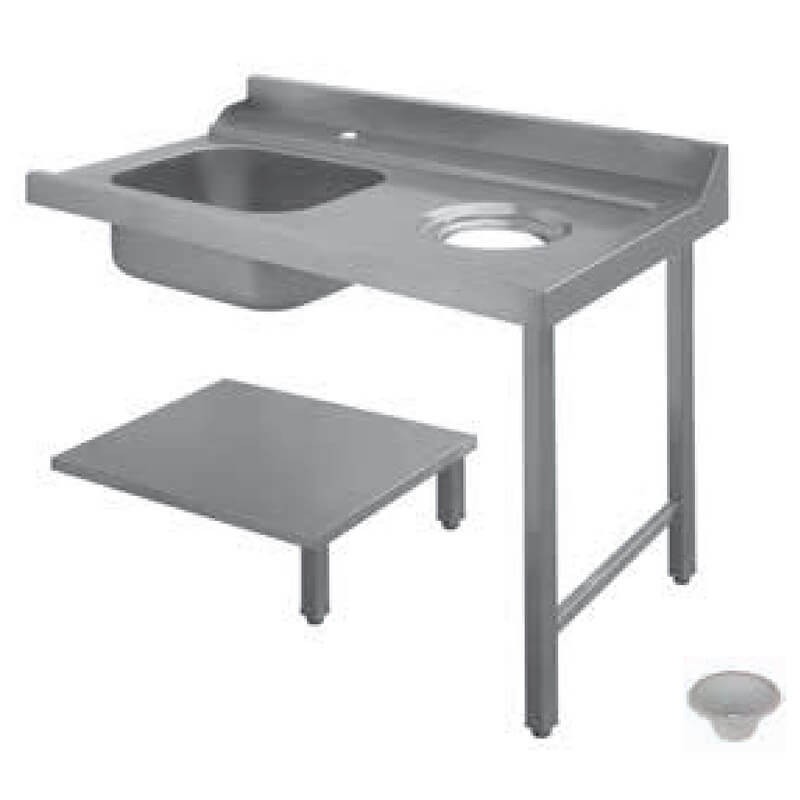 Tavolo con lavello e foro per lavastoviglie a Capot