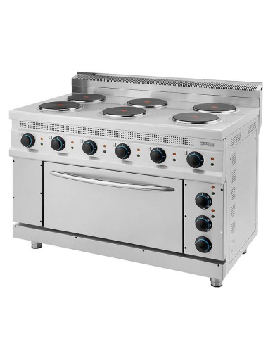 Cucina elettrica 6 piastre con forno SERIE 700