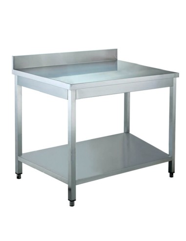 Stainless steel work table with shelf and splashback 600x600x950(h) mm