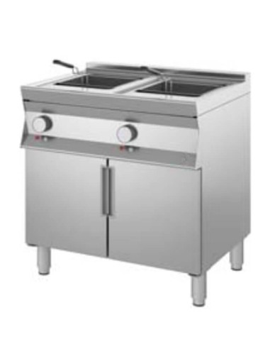 2 well electric fryer on cabinet base 21+21 lt 900 series