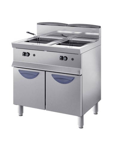 2 well electric fryer on cabinet base 18+18 lt 700 series