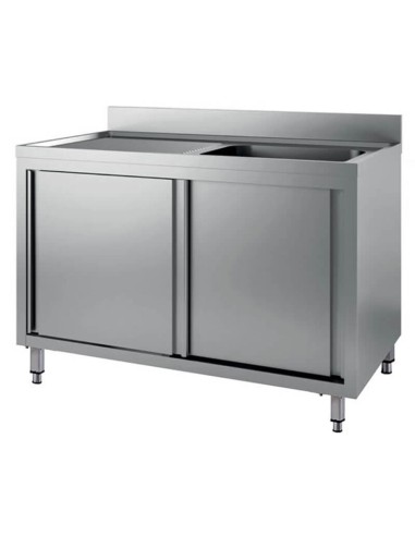Cabinet sink with right or left drainer 1400x700x950