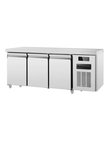 Tavolo refrigerato professionale a tre sportelli in acciaio inox