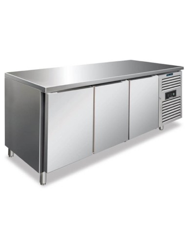 Tavolo Congelatore Professionale 3 Porte 358L - Acciaio Inox AISI 304, Refrigerazione Ventilata, -22°/-18°C