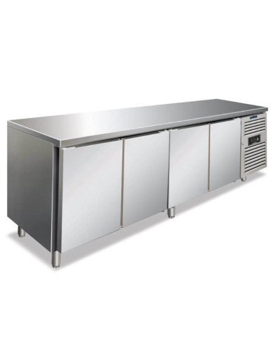 Tavolo Congelatore Professionale 4 Porte 476L - Acciaio Inox AISI 304, Refrigerazione Ventilata, -22°/-18°C