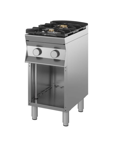 Cucina Professionale 2 Fuochi a Gas (7.5+5.5 kW) con Mobile a Giorno