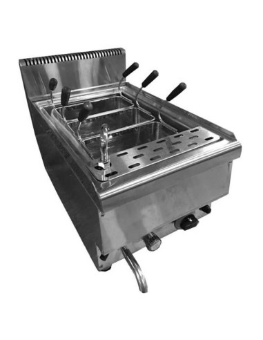 Cuocipasta a Gas Professionale da Banco 3 Cestelli - Vasca 25 Lt Acciaio Inox 40x65 cm