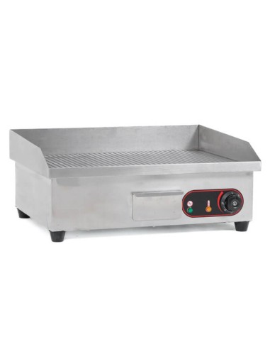 Fry Top Elettrico Professionale da Banco - Piastra Rigata 3 kW Acciaio Inox 55x45 cm