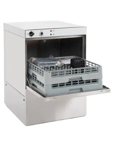 Lavastoviglie Professionale Lavabicchieri Elettromeccanica Monofase - Cesto 50x50 cm - Con Dosatori e Pompa Scarico