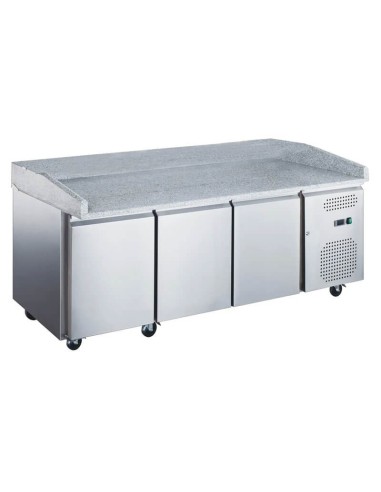Banco Pizza Professionale 202x80 cm - Acciaio Inox 3 Porte - Tropicalizzato - Basso Consumo