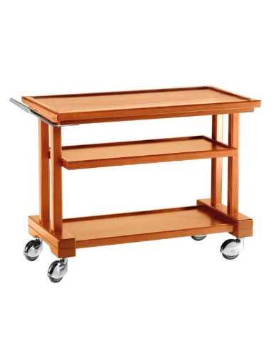 Carrello di servizio in legno massello tre piani