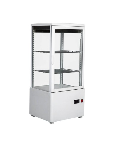 Frigo Vetrina Bibite e Pasticceria 58 Lt - Doppia Temperatura +2/+10°C e +30/+90°C - 4 Lati Vetro - Spedizione Italia