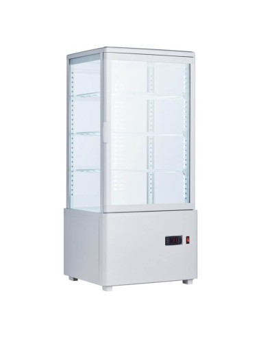 Frigo Vetrina Bibite e Pasticceria 78 Lt - Doppia Temperatura +2/+10°C e +30/+90°C - 4 Lati Vetro - Spedizione Italia
