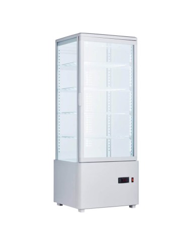 Frigo Vetrina Refrigerata 98 Lt - 4 Lati Vetro - LED - Pasticceria & Bibite - Spedizione Italia