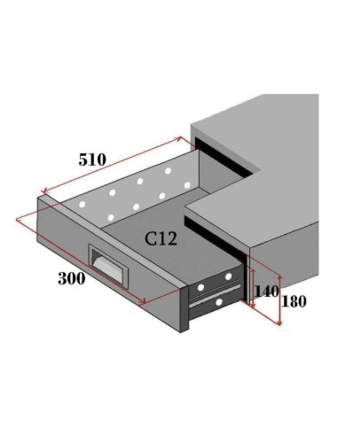 Modulo 2 cassetti per tavoli refrigerati Forcold