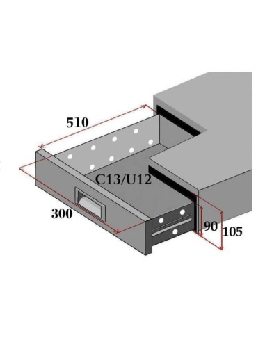 Modulo 3 cassetti per tavoli refrigerati Forcold