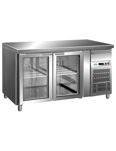 Tavolo Refrigerato Ventilato porte in vetro GN 1/1 Forcar G-GN2100TNG - 282 Lt - 2 Porte Acciaio Inox - Spedizione Italia