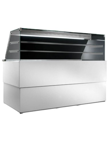 Banco Vetrina Espositiva Calda 1802 mm - Due Mensole Basso Consumo Acciaio Inox AISI 304