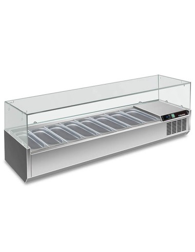Vetrina Portacondimenti Refrigerata 180cm GN 1/3 x 8 vaschette