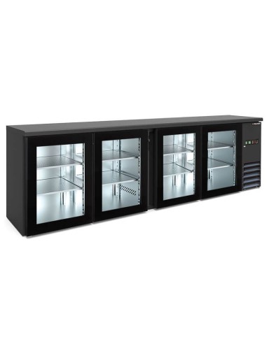 Retrobanco refrigerato ventilato 4 porte in vetro 586 litri