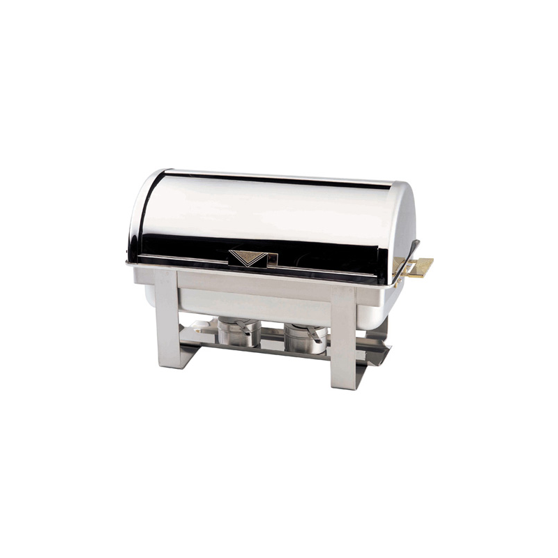Chafing dish con coperchio roll top in acciaio